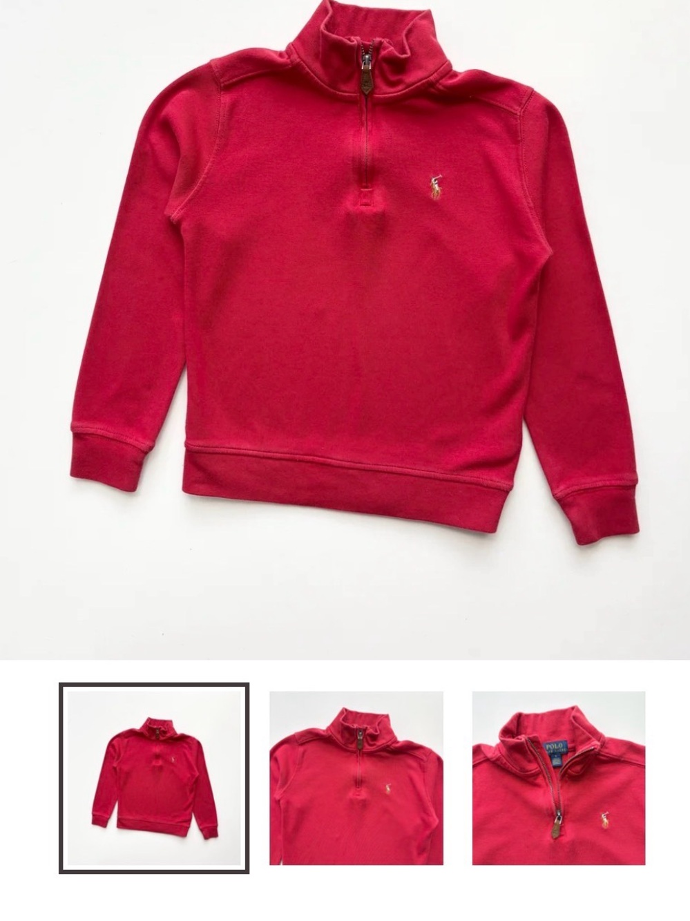 Ralph Lauren Red Half-Zip Pullover Hoodie